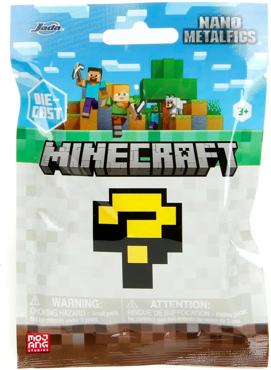 Jada Toys Minecraft Figur (1 Stück in Mystery Blind-Tüte) - 1 von 13 detaillierten Nano Sammelfiguren aus Metall für Fans und Kinder ab 3 Jahre, Welle 5, Auswahl per Zufallslos, je ca. 4 cm