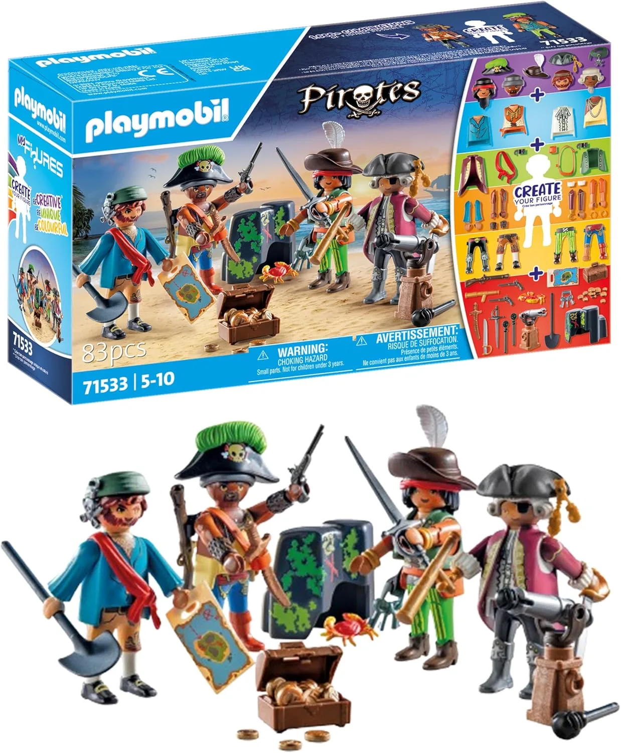 PLAYMOBIL | Pirates | MyFigures | kreatives Zusammenstellen eigener Piratenfiguren | Spielzeug für Kinder ab 5 Jahren | 71533