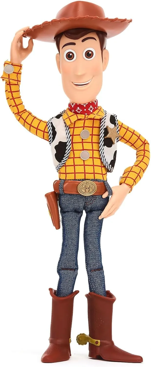 Disney Store Official - Pixars Toy Story - Sheriff Woody - Interaktive sprechende Actionfigur - 39 cm/15" - Cowboy-Puppe mit Zugband - Über 15 englische Sätze - Ab 3 Jahren