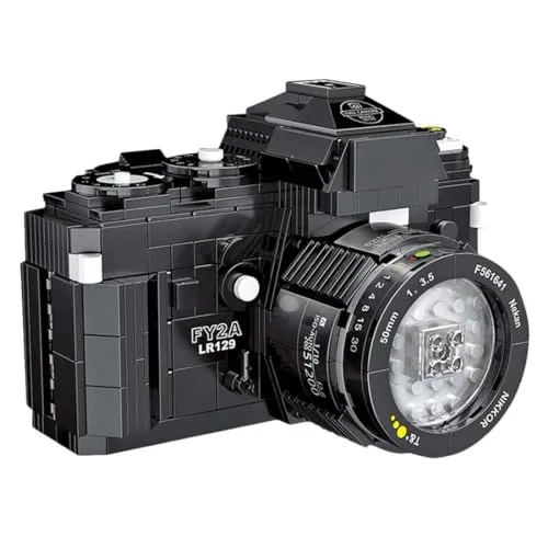 AKOGD SLR Kamera Bausteine Modellbausatz, 627Pcs Retro Digitalkamera Modell Bauset Klemmbausteine Lehrbausatz für Kinder Erwachsene (#1)