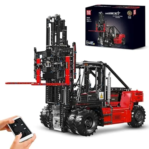 Mould King 17045 Technik Modellauto-APP Ferngesteuert elektrisch Bausatz im Maßstab 1:6 Schwerlast-Gabelstapler Technologie Mechanische Klemmbausteine Bausatz (4579Teile) Flaggschiff-Ausgabe