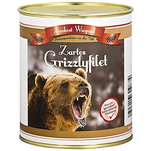 4you Design Grizzlyfilet Feines aus der Dose – lustiges Geschenk für Kinder & Erwachsene – Geschenkidee zu Weihnachten, Geburtstag oder 1. April – Gummibärchen Süßigkeit – 175 g