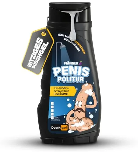 Penis Politur Duschgel – Lustiges Männer Duschgel & Shampoo für Körper, Haar | Witziges Geschenk für Männer | Scherzartikel zum Geburtstag | Spaß Männershampoo | Männerpflege Gag