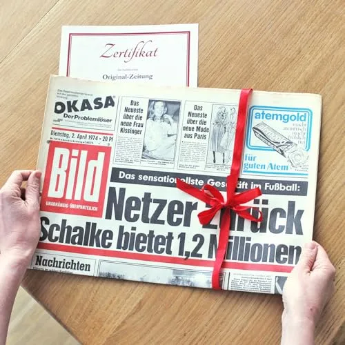 Geschenkidee zum 70. Geburtstag: Zeitung vom Tag der Geburt - historische Zeitung + Zertifikat