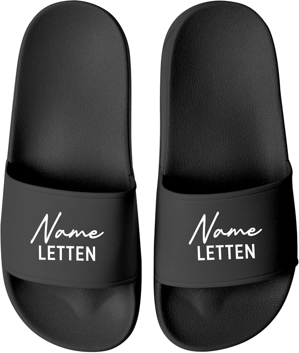 MoonWorks® Badeschlappen personalisiert mit Name Letten Unisex Herren Damen Badeschuhe lustiges Geschenk mit Wunschname