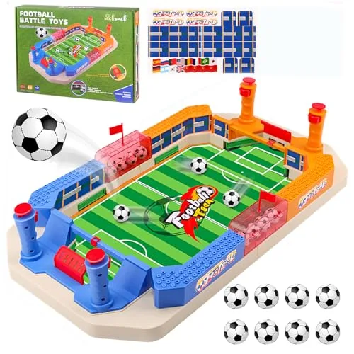 Fußball-Brettspiele, nicknack Fußball-Geschenke für Jungen, Tischfußballspiel mit 6 Mini-Fußball, Kicker-Brettspiel Fußballspielzeug für Kinder und Erwachsene