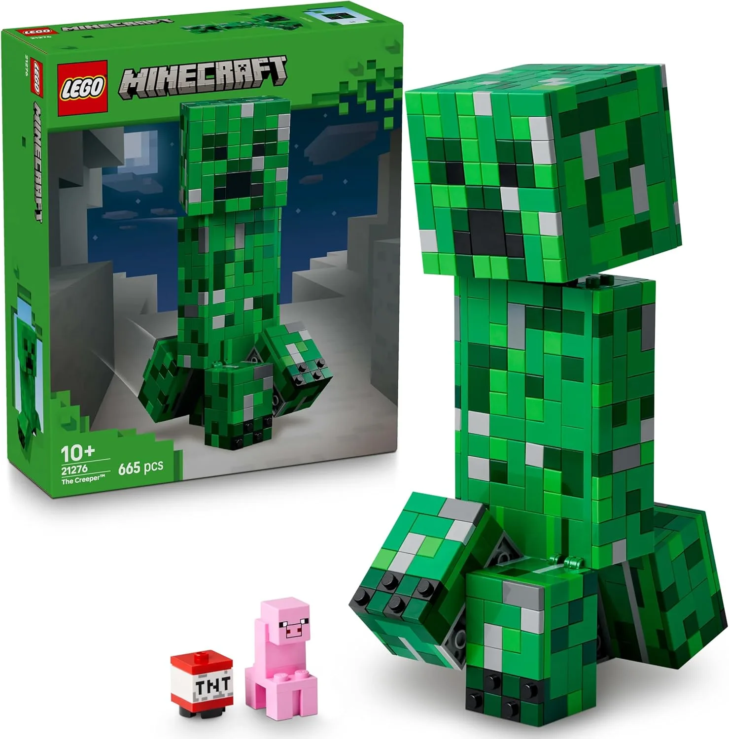 LEGO Minecraft Der Creeper - Gamer Spielzeug -Bewegliche Actionfigur - Interaktives Spielset mit TNT-Element - Kinder DIY Deko - Gaming Geschenk für Jungen, Mädchen & Teenager ab 10 Jahren - 21276