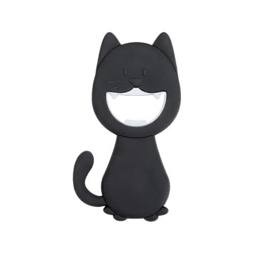 balvi-Flaschenöffner Katy Farbe grau In Form Einer Katze Magnetisch Aus PVC/Metall