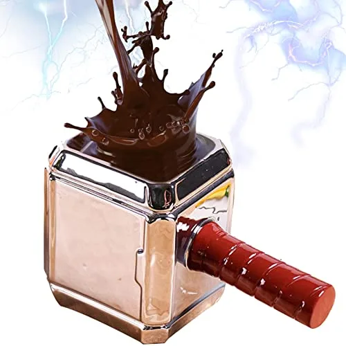 Thors Hammer Tasse, Lustige Geformte Kaffeetasse, Marvel übergroße Mug, 3D Tasse mit Thor Thema, Trinkbecher aus Keramik für Kaffee und Buero Geschenke, 600ml/20oz (Stil B)