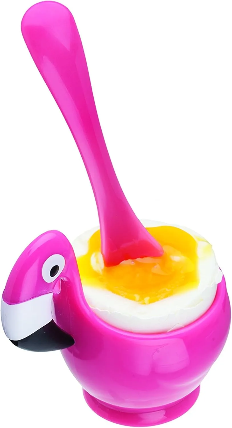 Joie Flamingo Eierbecher mit Löffel, Rosa, 7 x 5 x 10 cm