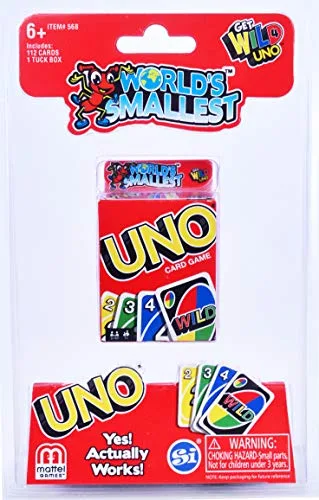 Super Impulse Worlds Smallest UNO Card Game - die weltweit kleinste Version vom populären UNO-Spiel, ab 6 Jahre