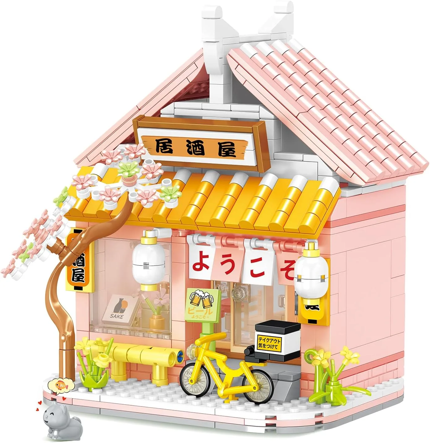 Cokomono Japanische Straßenansicht Izakaya Shop Mini Bausteine, 601 Teile, Kreative Simulation Architektur für Kinder ab 6 Jahren