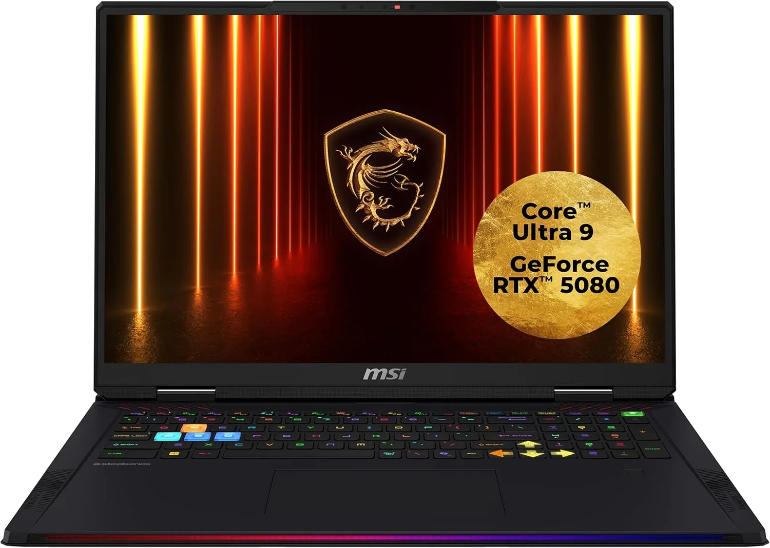 MSI Raider 18 HX AI Gaming-Laptop, 18" UHD+ Mini-LED Display, Intel Core Ultra 9, NVIDIA GeForce RTX 5080, 64 GB DDR5 RAM, 4 TB SSD, Windows 11 Home, QWERTZ Tastatur, Schwarz, A2XWIG-075