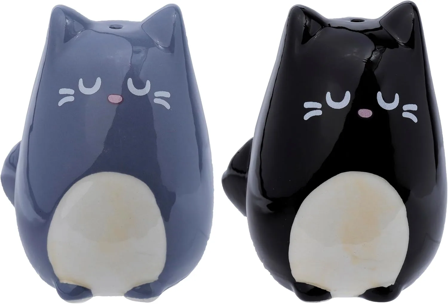 Salz und Pfefferstreuer schwarze und graue Katze