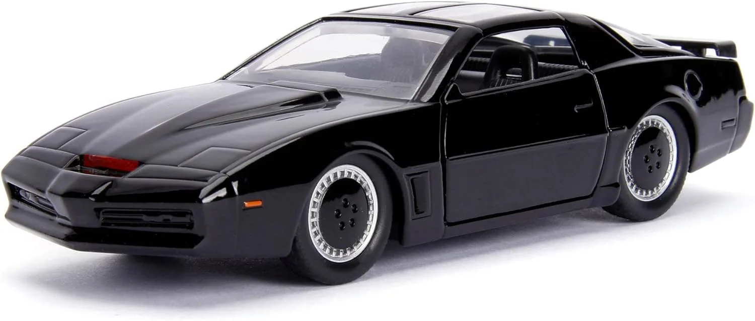 Jada Toys 253252000 Knight Rider K.I.T.T. - 1982 Pontiac Trans AM Modellauto, 1:32, Detail-Innenraum, Türen zum Öffnen, schwarz
