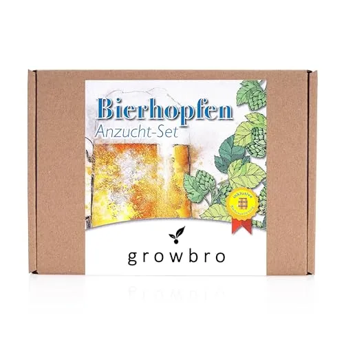 growbro Hopfen Anzuchtset, DER WEG ZU DEINEM EIGENEN BIER, Geschenk für Männer, Freunde und Papa, Geburtstagsgeschenk, Gastgeschenk, Geschenke zum Grillen, Männer Gadget