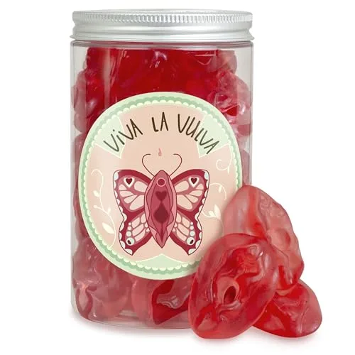 Viva la Vulva – Fruchtgummi-Vulva in der Dose, feministisches Geschenk für Freunde und Freundinnen