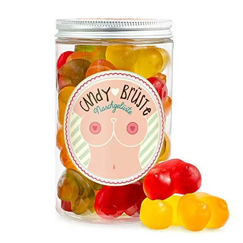 Candy Brüste – Fruchtgummi-Brüste in der Geschenk-Dose, lustiges Geschenk für den JGA, 18. Geburtstag und Mädelsabend