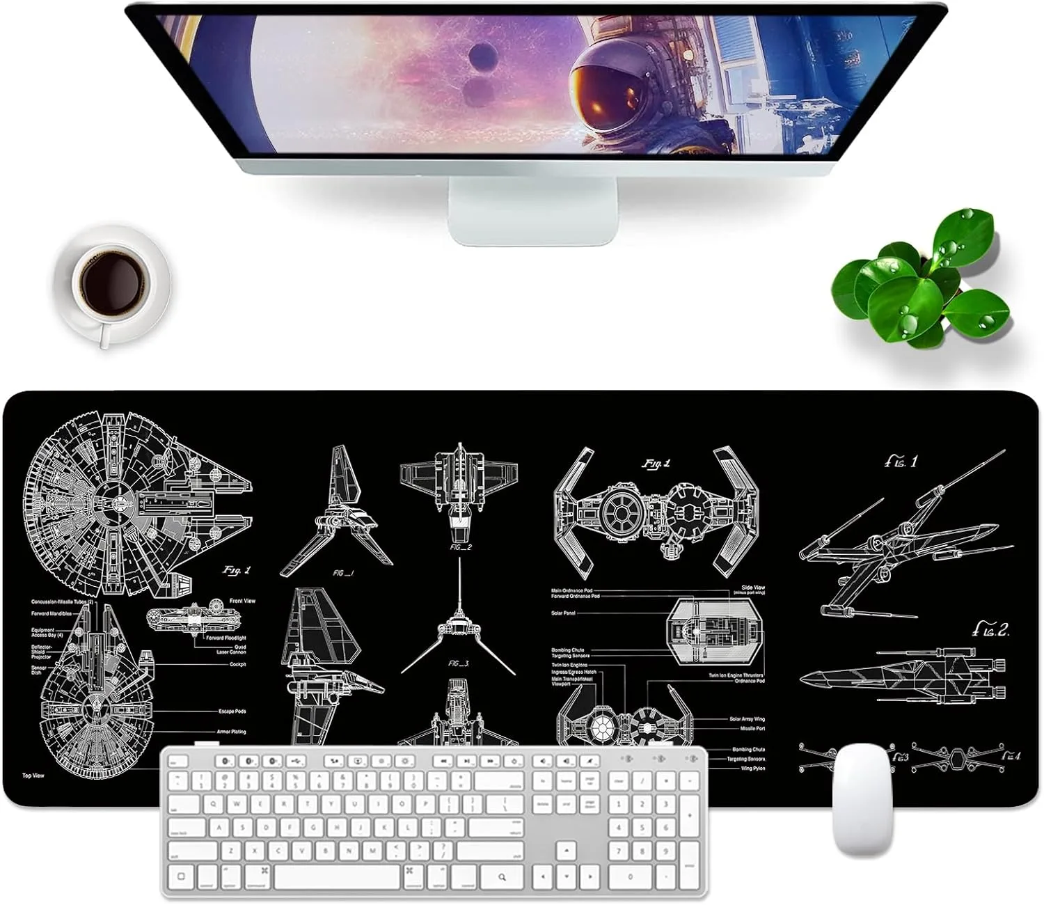 VYEUIAO Schwarz Gaming Mousepad (Englischer) Schreibtischunterlage 800x300mm XL Mousepad Design Großes Mauspad, Computer PC Professionelle Gamer Mousepad,Tastatur Pad