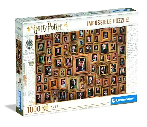 Clementoni 61881 Impossible Puzzle Harry Potter – Puzzle 1000 Teile ab 9 Jahren, Erwachsenenpuzzle mit Wimmelbild, herausforderndes Geschicklichkeitsspiel für die ganze Familie