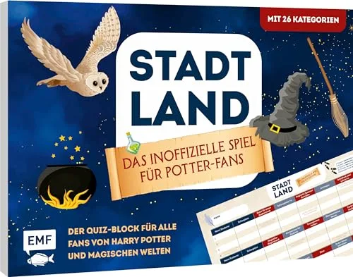 Das inoffizielle Spiel für Potter-Fans - Der Quiz-Block für alle Fans von Harry Potter und magischen Welten: Der ultimative Stadt, Land, 26 Kategorien aus der beliebten Zauberwelt - von 8-99 Jahren