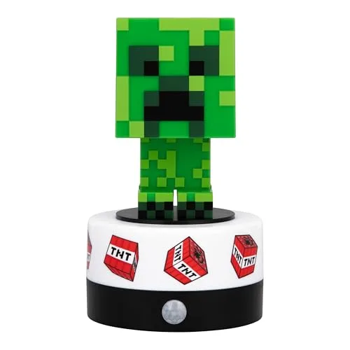 Paladone Minecraft Creeper Bewegungsmelder, Raumwächter und Nachtlicht, offiziell lizenzierte LED-Lampe und Sicherheitsalarm für Kinderzimmer, Teenager und Zuhause, Geschenk für Gamers