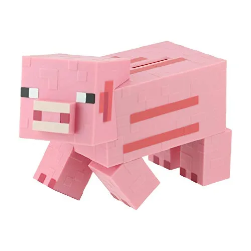 Minecraft Schweinchen-Spardose - Offiziell lizenziertes Minecraft Merchandise, Kinder-Sparschwein, Geschenk für Gamer, Pink