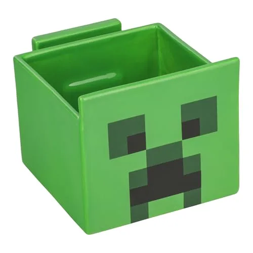 Paladone Minecraft Creeper Keramik Streaming Snack Bowl mit Telefonhalter, offiziell lizenzierte Küchengeräte Gaming Geschenke für Jungen, Mädchen, Kinder und Erwachsene