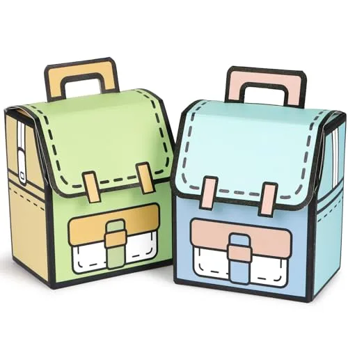 BETESSIN Gastgeschenke Einschulung Junge Blau - 20 Stück Geschenkboxen mit Schulranzen Design - Kleine Papierschachteln zur Einschulung, Schulanfang Geschenkverpackungen uvm. (8x5.5x9cm)