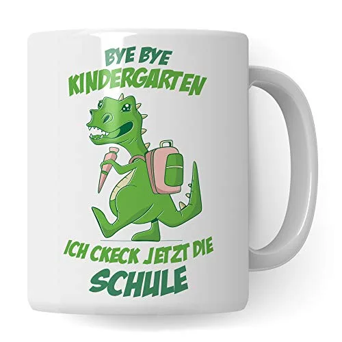 Geschenk Einschulung Junge, Tasse Einschulung, Schulbeginn Schulanfang Becher, Einschulungsgeschenke Schulkind, Erster Schultag Deko Kakaotasse Dino Dinosaurier