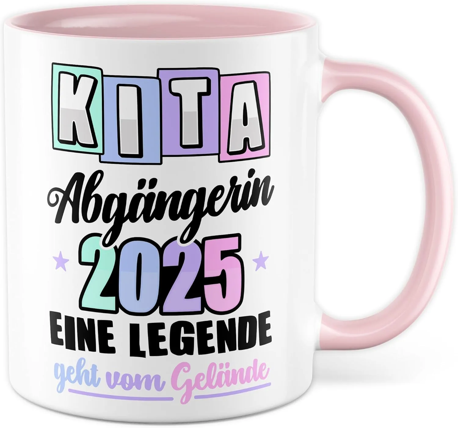 Einschulung Tasse mit Spruch Geschenk Kita Abgängerin 2025 - Kakaobecher 330ml aus Keramik - Kindergarten Abschied Vorschule Mädchen Kinder Tasse Kaffeetasse Kaffee-Becher