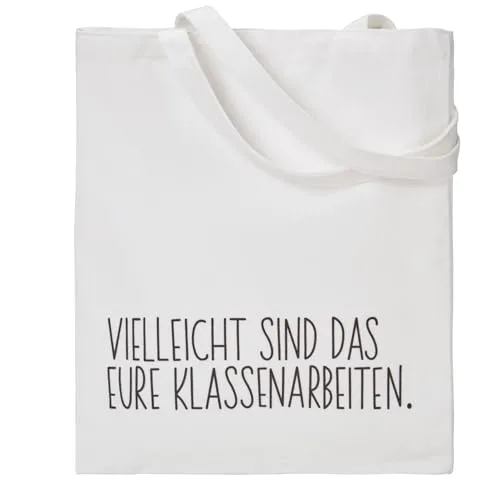 RF&CM Vielleicht ist es deine Klassenarbeit. Lehrergeschenk. Geschenke für Lehrer. Jutebeutel zum Start in die Ausbildung.witziger Baumwollbeutel .Geschenkidee Abschied Lieblingslehrerin