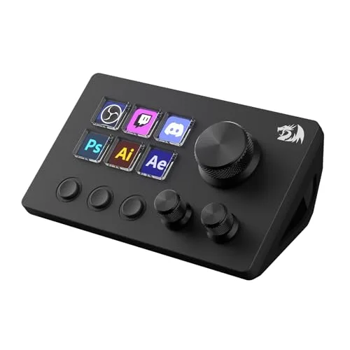 Redragon SS551 Stream Controller Deck – All-in-One-Makro-Pad, LCD-Tasten und Drehregler, Stream-Station für Content-Ersteller, Streaming, Gaming – kompatibel mit PC und Mac