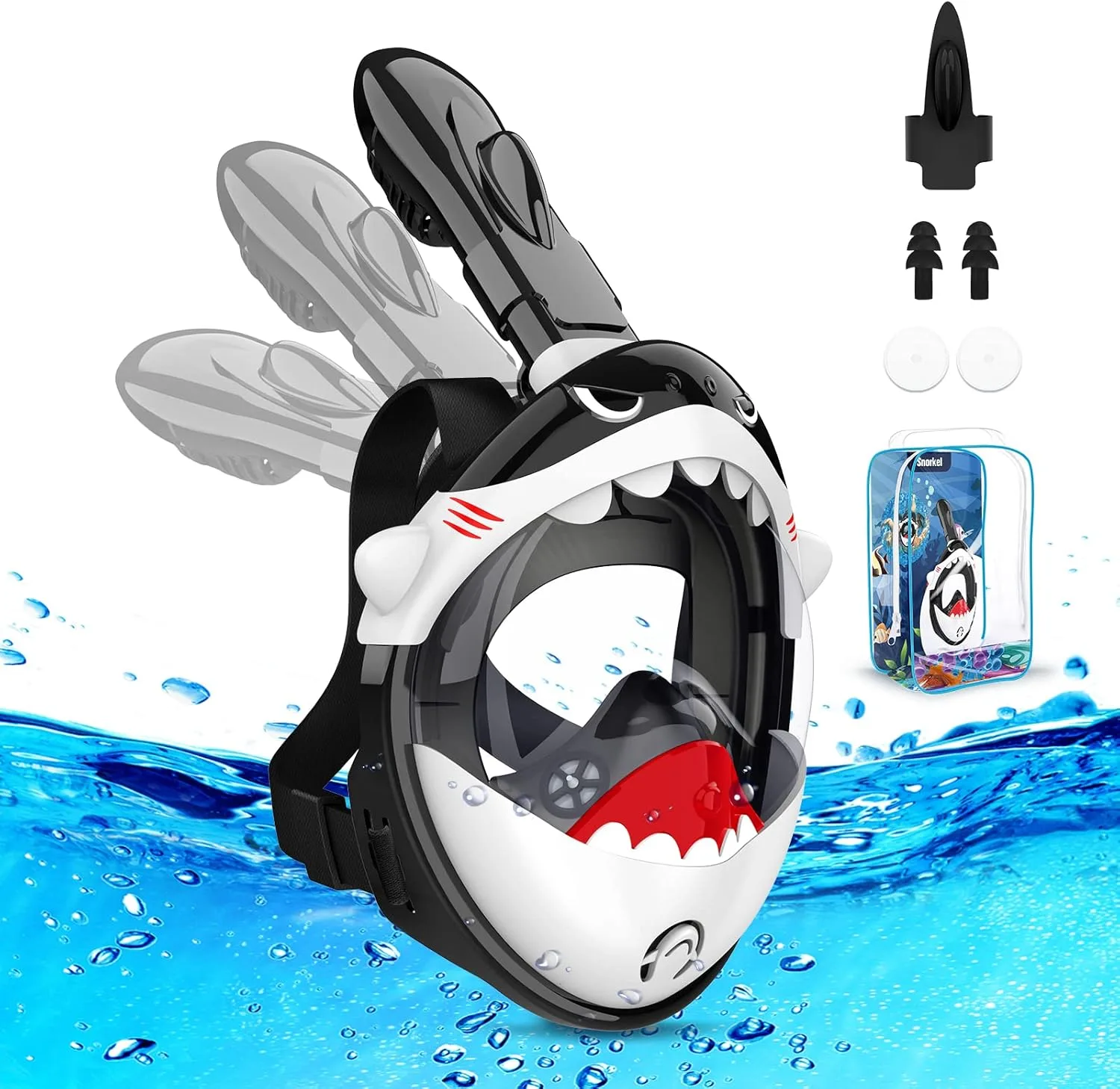 Schnorchelmaske für Kinder, 180° Panoramablick, Vollgesichtsmaske, sicheres Atmen, Tauchmaske, beschlagfrei und auslaufsicher, geeignet für Kinder, Geschenk