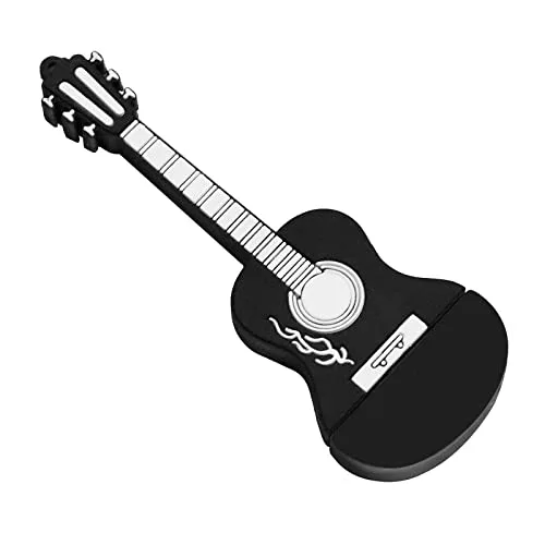 USB Stick 64GB, Gitarre Speicherstick USB 2.0 Pen Drive USB Flash Laufwerk 64GB Memory Stick Externe Flash Drive für PC, Laptop, etc (Schwarz)