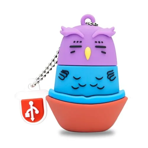 BORLTER CLAMP USB-Stick 16GB Niedliches Flash-Laufwerk in Form eines Eule Speicherstick Neuartiges USB Daumen-Laufwerk Pendrive Geschenk für Externe Datenspeicherung