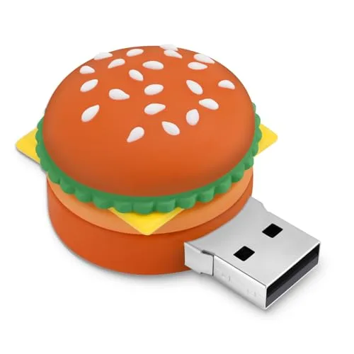 BORLTER CLAMP 128 GB USB Flash Drive Hamburger-Form, BORLTER CLAMP Neuheit Memory Stick USB Drive Thumb Drive Geschenke für Externe Datenspeicherung