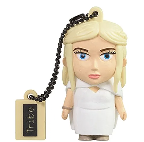 Tribe Game of Thrones Daenerys USB Stick 16GB Speicherstick 2.0 High Speed Pendrive Memory Stick Flash Drive, Lustige Geschenke 3D Figur, USB Gadget aus Hart-PVC mit Schlüsselanhänger – Weiss