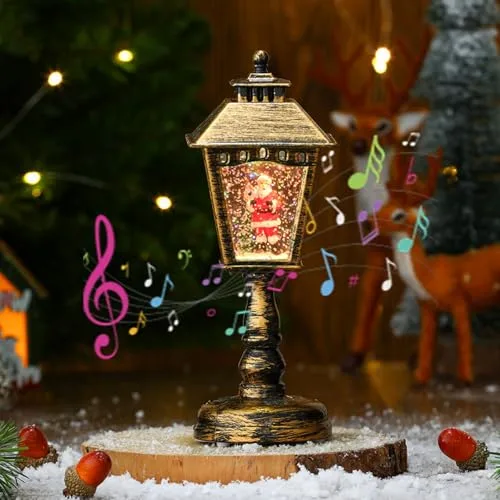 Weihnachts Schneekugel Laterne, Weihnachtsdekoration Schneekugel LED Vintage Weihnachten Wasser Glitzernde Verschneiter Globus, USB und Batteriebetrieben Schneekugels Weihnachten Dekoration Geschenke
