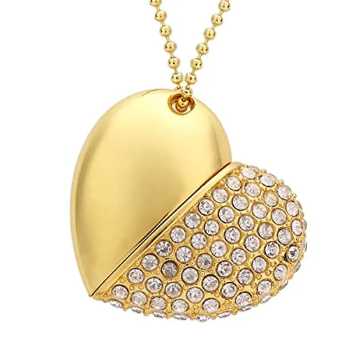 FeliSun Kristall USB3.0 Flash-Laufwerk Speicherstick USB Stick Herzform 64GB USB-Stick USB Flash Drive Memoria Stick Data Datenspeicher Hochgeschwindigkeits Externer Speicher