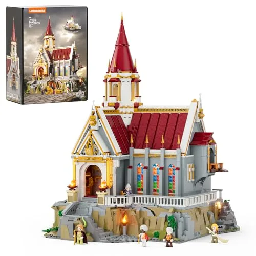 Lumibricks King's Castle Treasury – 3209 pcs gotisches Mittelalter-Schloss mit LED-Lichtern, 16 Lichtpunkte, Sammlermodell für Erwachsene, Geschenk & Ausstellungsstück
