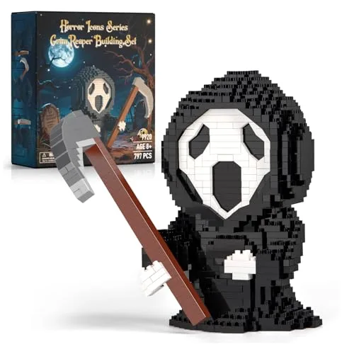 Finger Rock Horrorpuppe Serie Micro Klemmbausteine, 797 Teile Nacht Reaper Dekorations Modell, Creative Halloween Ferien Geschenk für Horrorfilm Fans Jugendliche Junge