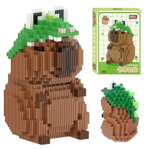 ARONRAVE Capybara Bauspielzeug,Capybara Bausatz Tier-Blöcke Micro Building Bricks Bausteine Klemmbausteine Set Geschenk Für Kinder Erwachsene 1723 Stück