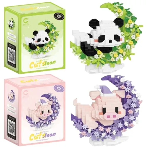 ARONRAVE Panda Klemmbausteine Set Mini Bausteine Tier Building Block Figuren für Erwachsene und Kinder