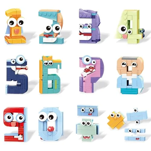 D-FantiX 12 Stück Partygeschenk für Kinder - 704PCS Math Building Blocks Sets für Klassenzimmer Preise Goodie Bag Fillers Geburtstag Jungen Mädchen 5+, STEM Educational Toys