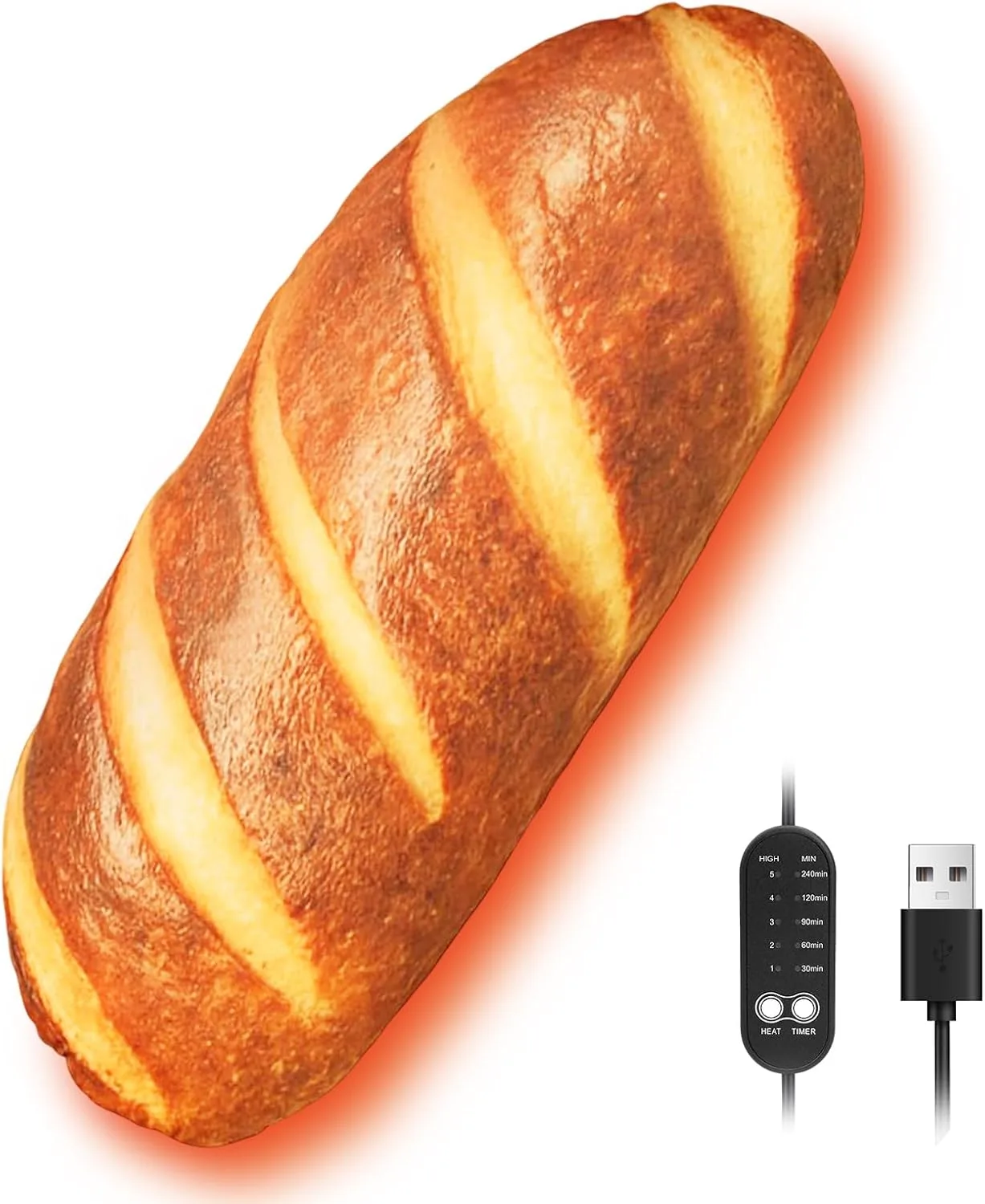 Brot Heizdecke Kuscheldecke mit Abschaltautomatik, Elektrisches Heizkissen Usb für Periode, Warmies Wärmekissen Nacken Rücken Schulter Bauch, Weihnachtsgeschenke Geburtstagsgeschenk für Frauen Mädchen