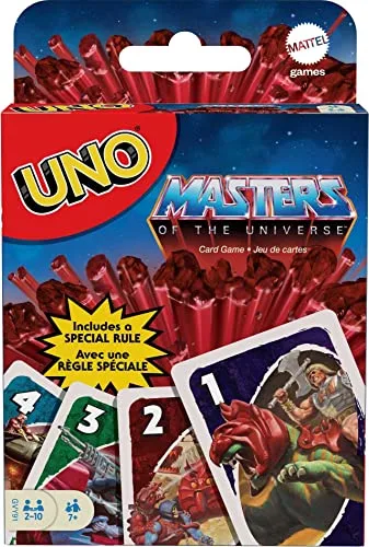 Mattel Games GVY91 - UNO Masters of The Universe-Kartenspiel mit 112 Karten, Geschenk für Kinder, Spieleabende mit der Familie oder Erwachsenen, für Spieler ab 7 Jahren