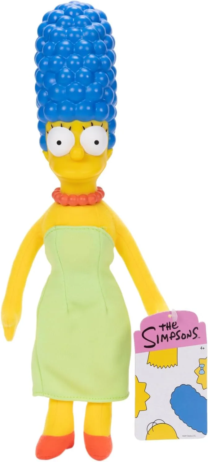 Die Simpsons Marge Plüsch 30 cm, offiziell lizenziert, weiche Plüsch Marge mit geformtem Kopf, sehr detailliertes und ausdrucksstarkes Design, sammeln Sie die gesamte Simpsons-Familie
