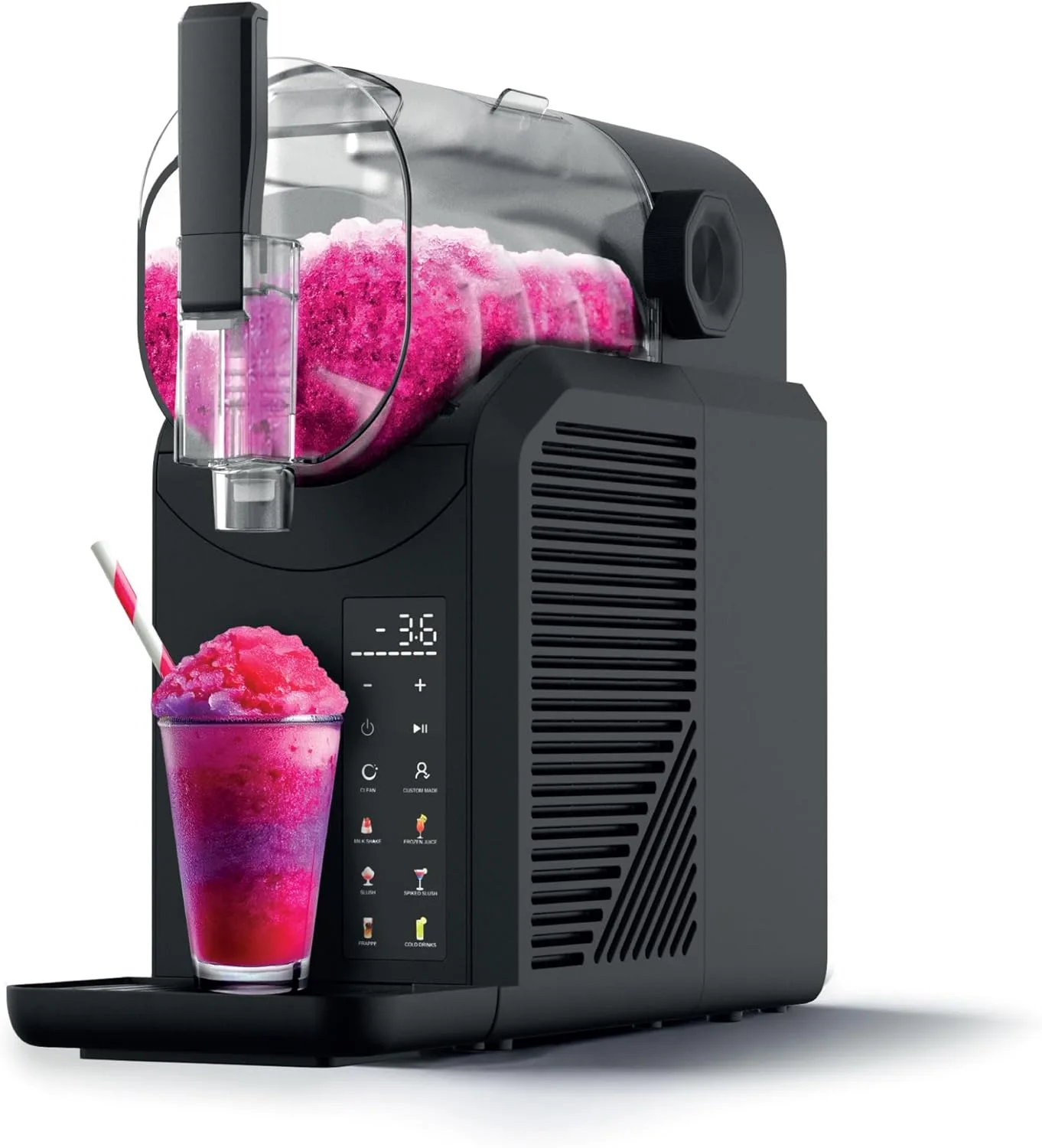 Seeger SuperSlush, 2L 7-in-1 Slush Maschine für zu Hause, 7 Smarten Programma, Automatische Reinigung und InstantFreeze 15 min Technologie, Slushi, Eis-Cocktails, Frappé, Milchshakes, Margaritas