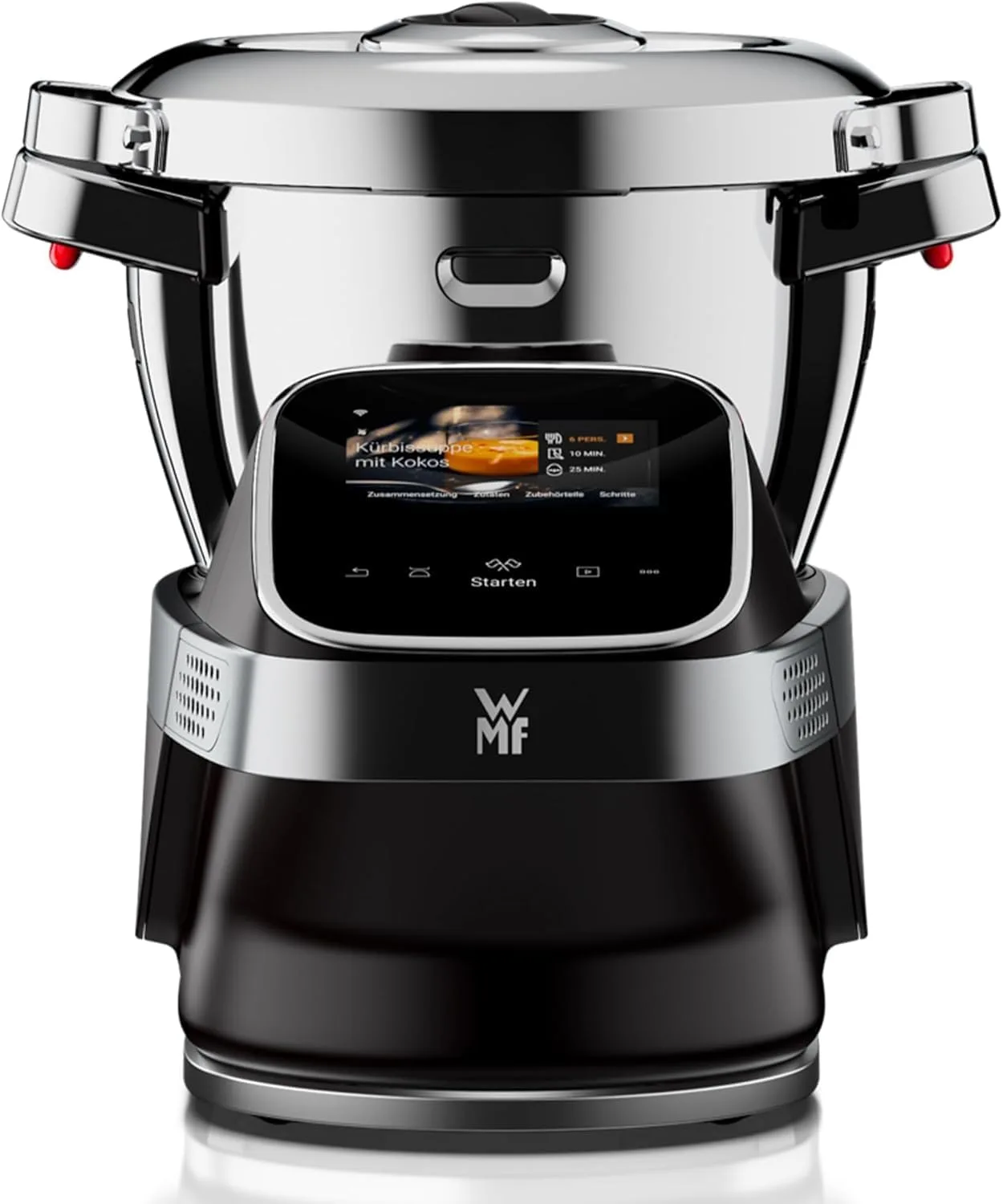 WMF Avantgarde Küchenmaschine mit Kochfunktion, besonders leise, 14 Kochprogramme, WLAN, Kochschüssel 3l, Touchscreen, intuitive App, Rezepte, edelstahl matt